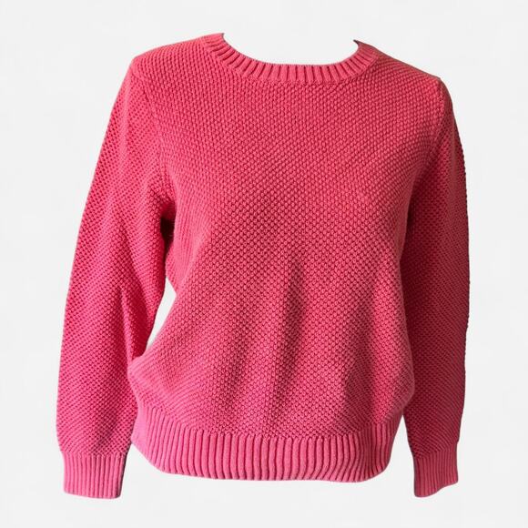 appleseeds Soft pink chunky knit sweater sz PL cotton comfy cottagecore cabin - Picture 4 of 7